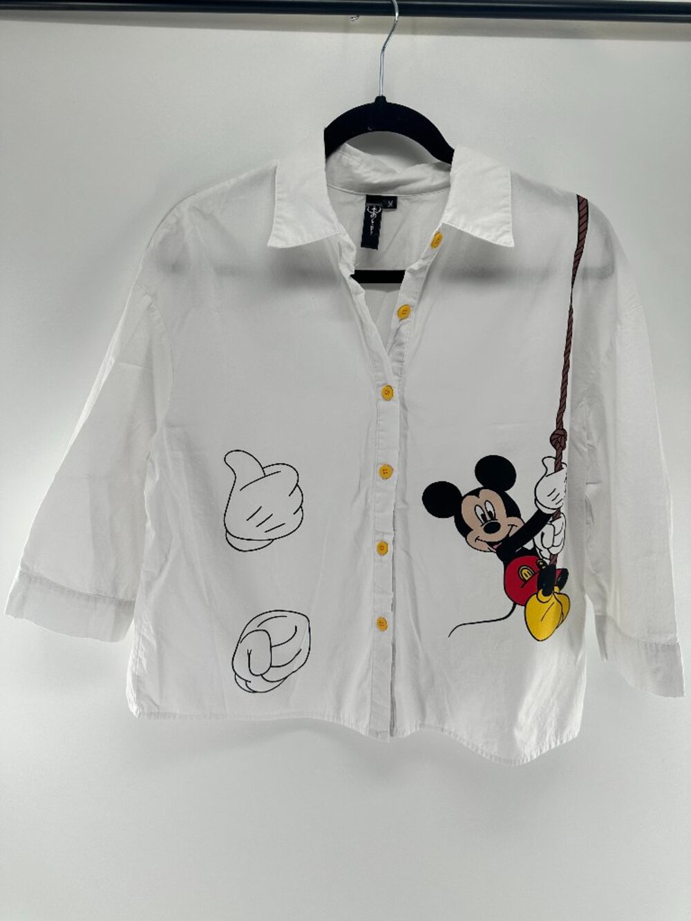 Mickey Mouse white button up shirt